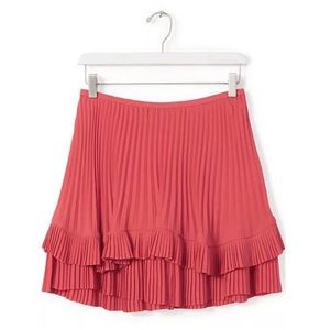 Banana Republic Orange Coral Mini Skirt Pleated